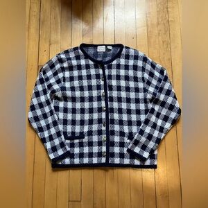 Vintage Hasting & Smith Gingham Blue Cardigan